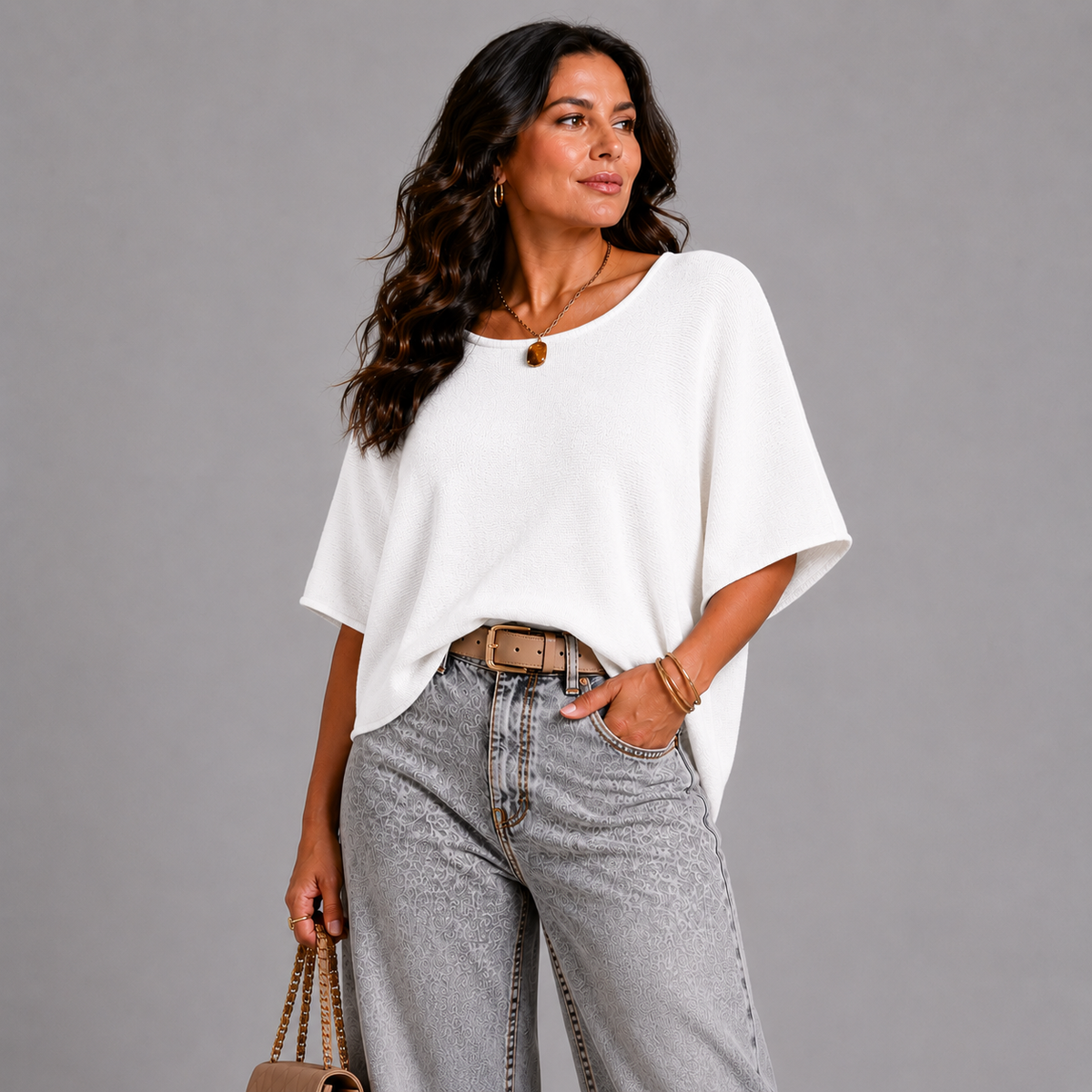 Super Soft Round Neck Short Sleeve Jumper
