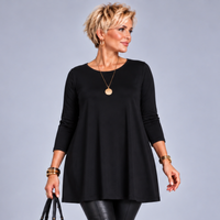 Plain 3/4 Sleeve Swing Top