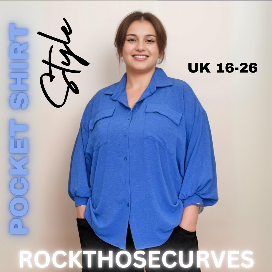 ROCKTHOSECURVES POCKET FRONT LONG SHIRT / BLOUSE