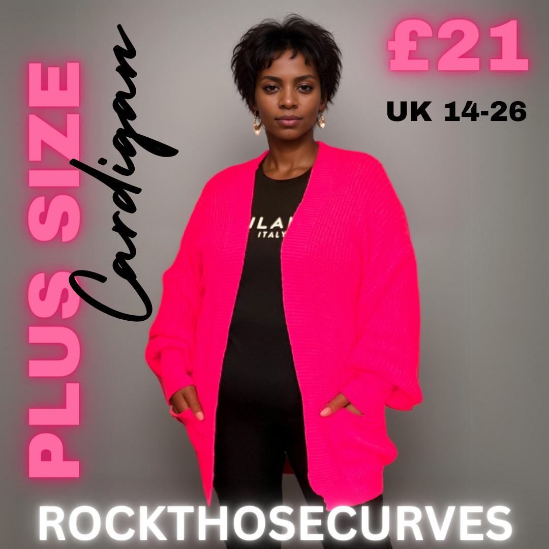 ROCKTHOSECURVES OPEN FRONT CARDIGAN WITH FRONT POCKETS