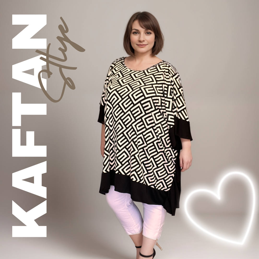 Oversized Soft Stretchy Kaftan with Panel Edging