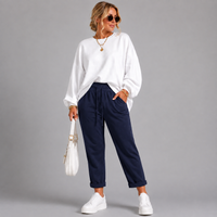 Plain Elasticated Waist Joggers with Pockets