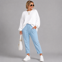 Plain Elasticated Waist Joggers with Pockets
