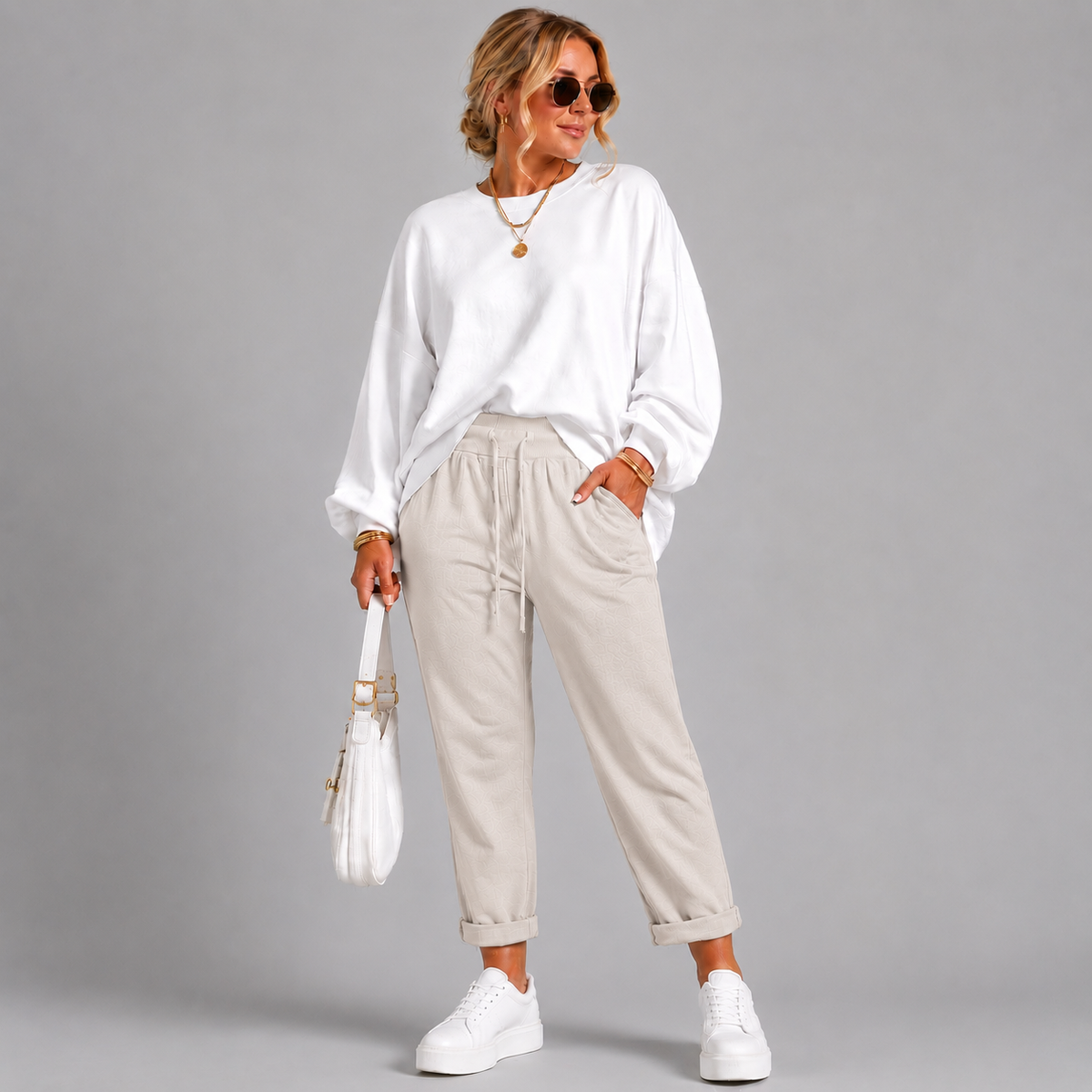 Plain Elasticated Waist Joggers with Pockets