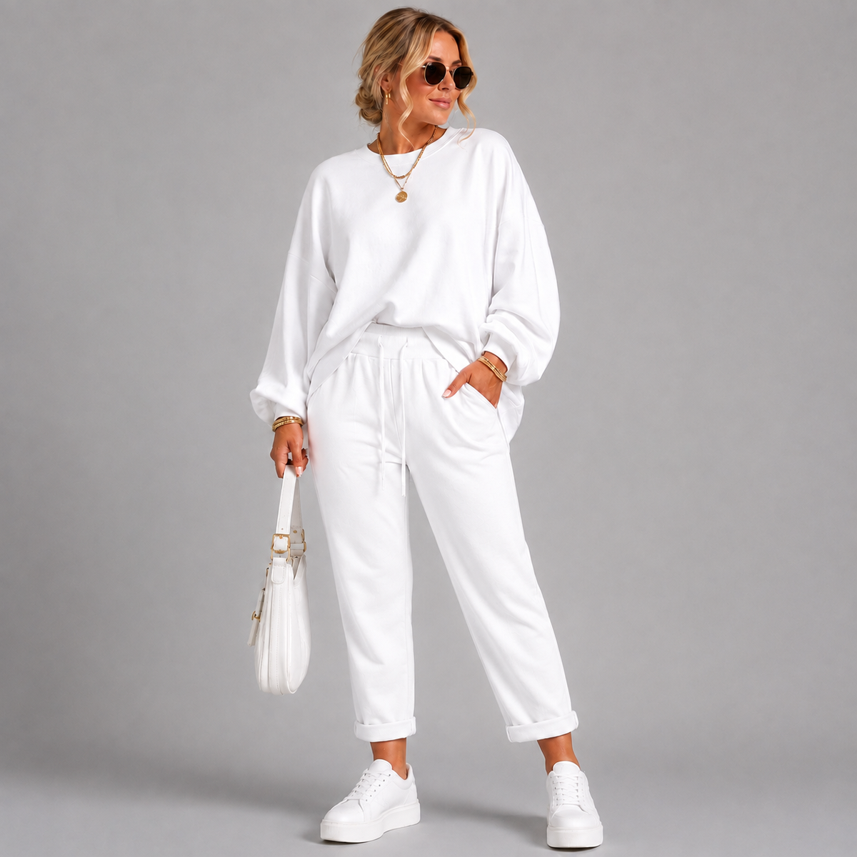 Plain Elasticated Waist Joggers with Pockets