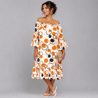 Bardot Off Shoulder Frilled Hem Summer Dress
