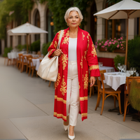 Thistle Print Long Duster Jacket
