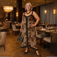 Strappy Hanky Hem Animal Print Dress
