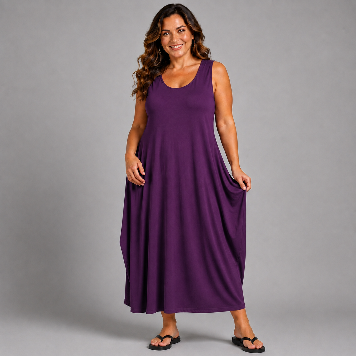 Sleeveless T-Shirt Midi Dress