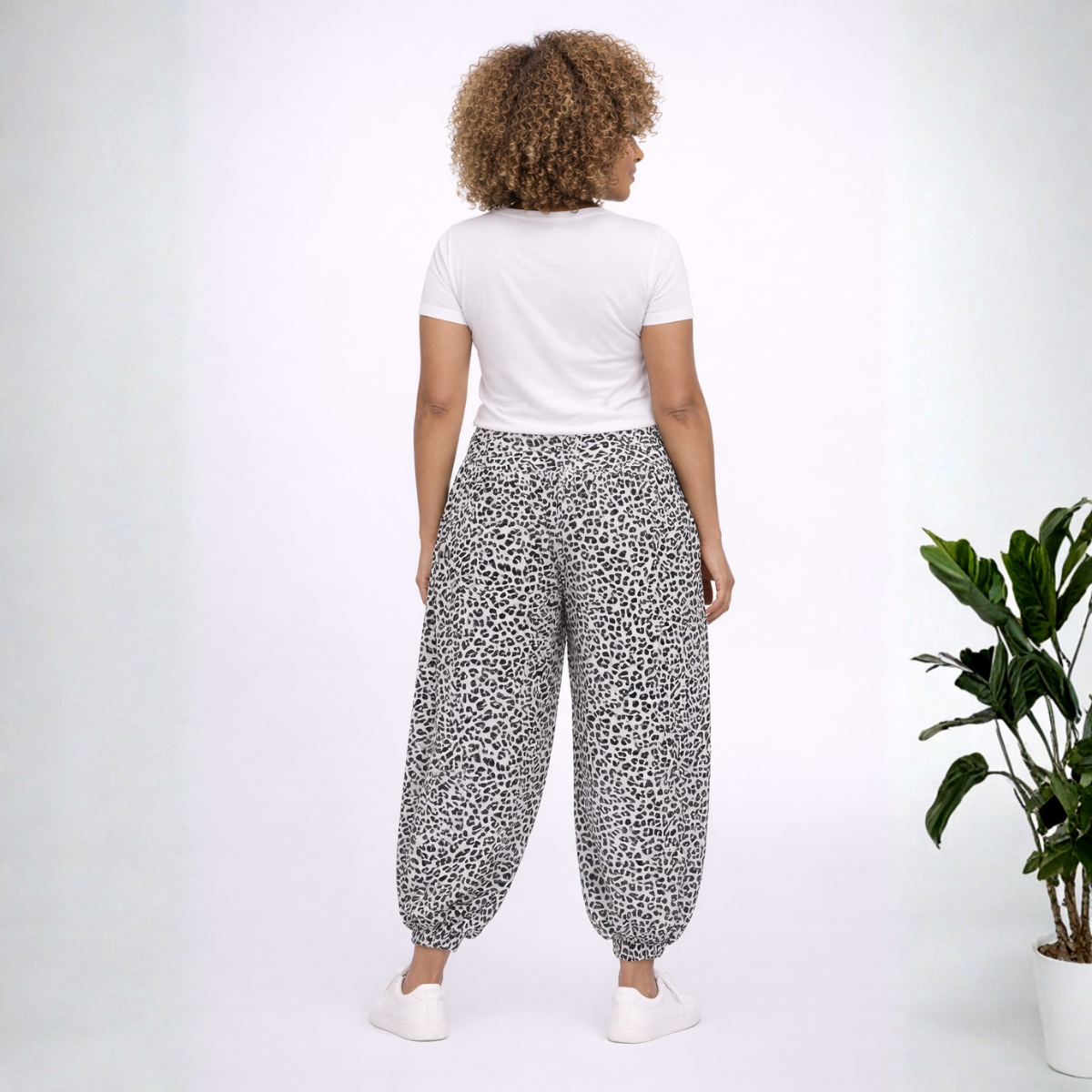 Leopard Print High Waist Harem Pants