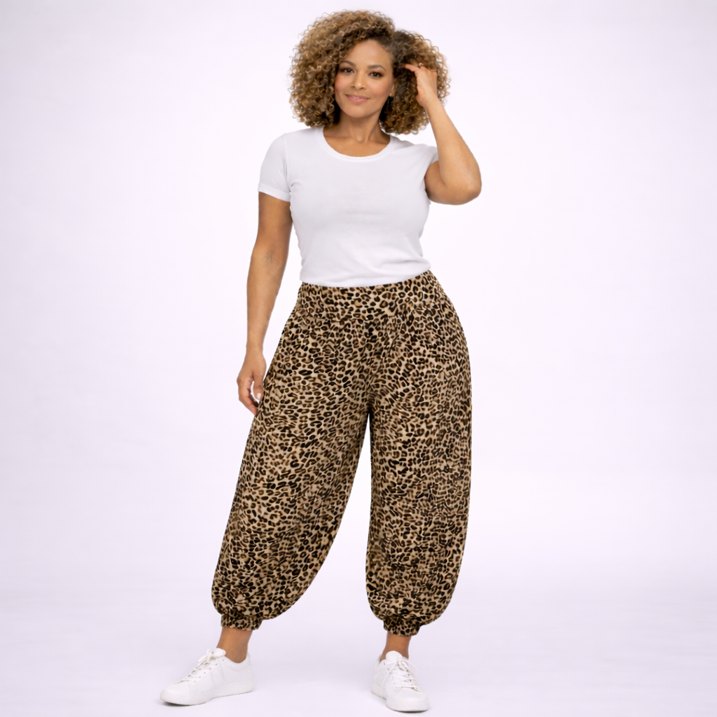 Leopard Print High Waist Harem Pants