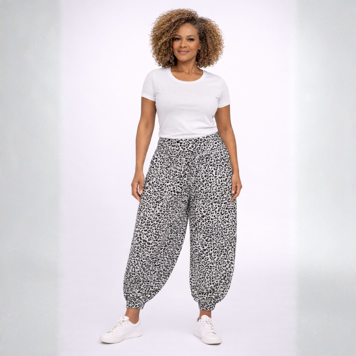 Leopard Print High Waist Harem Pants