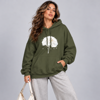 Cotton Oversized Hoodie with Dandelion Print