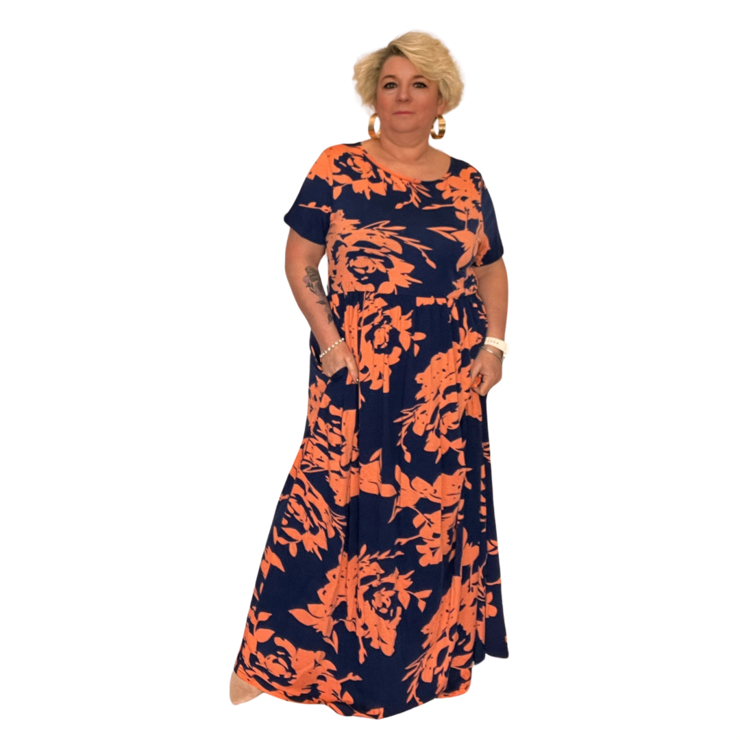 Maxi dress with pockets and shop sleeves