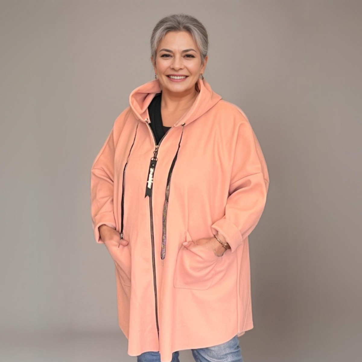 ROCKTHOSECURVES OVERSIZED POCKET FRONT COAT