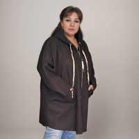 OVERSIZED POCKET FRONT COAT WITH HOOD