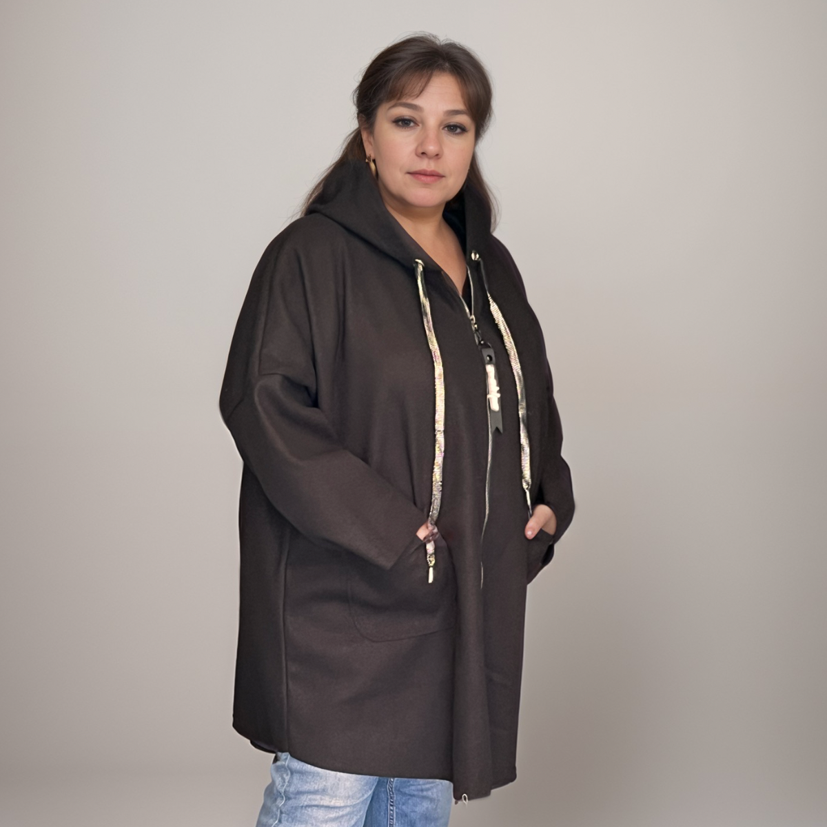 ROCKTHOSECURVES OVERSIZED POCKET FRONT COAT