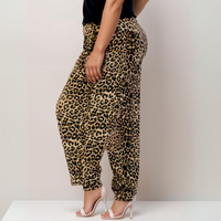 ROCKTHOSECURVES BROWN LEOPARD HIGH WAIST HAREM PANTS