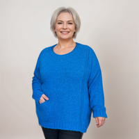 ROCKTHOSECURVES SOFT LUXURY ROUND NECK JUMPER WITH FRONT POCKET