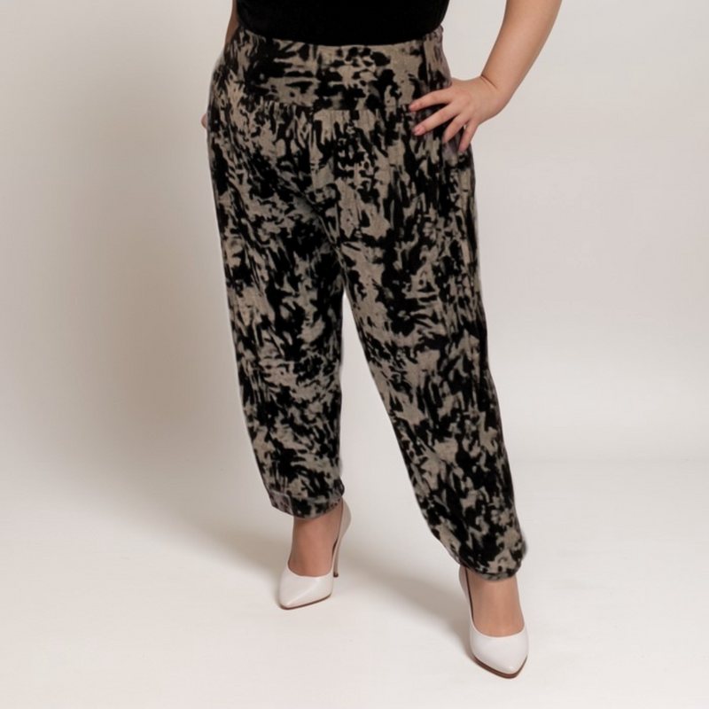 ROCKTHOSECURVES BLACK GREY TIE DYE HIGH RISE HAREM PANTS / TROUSERS