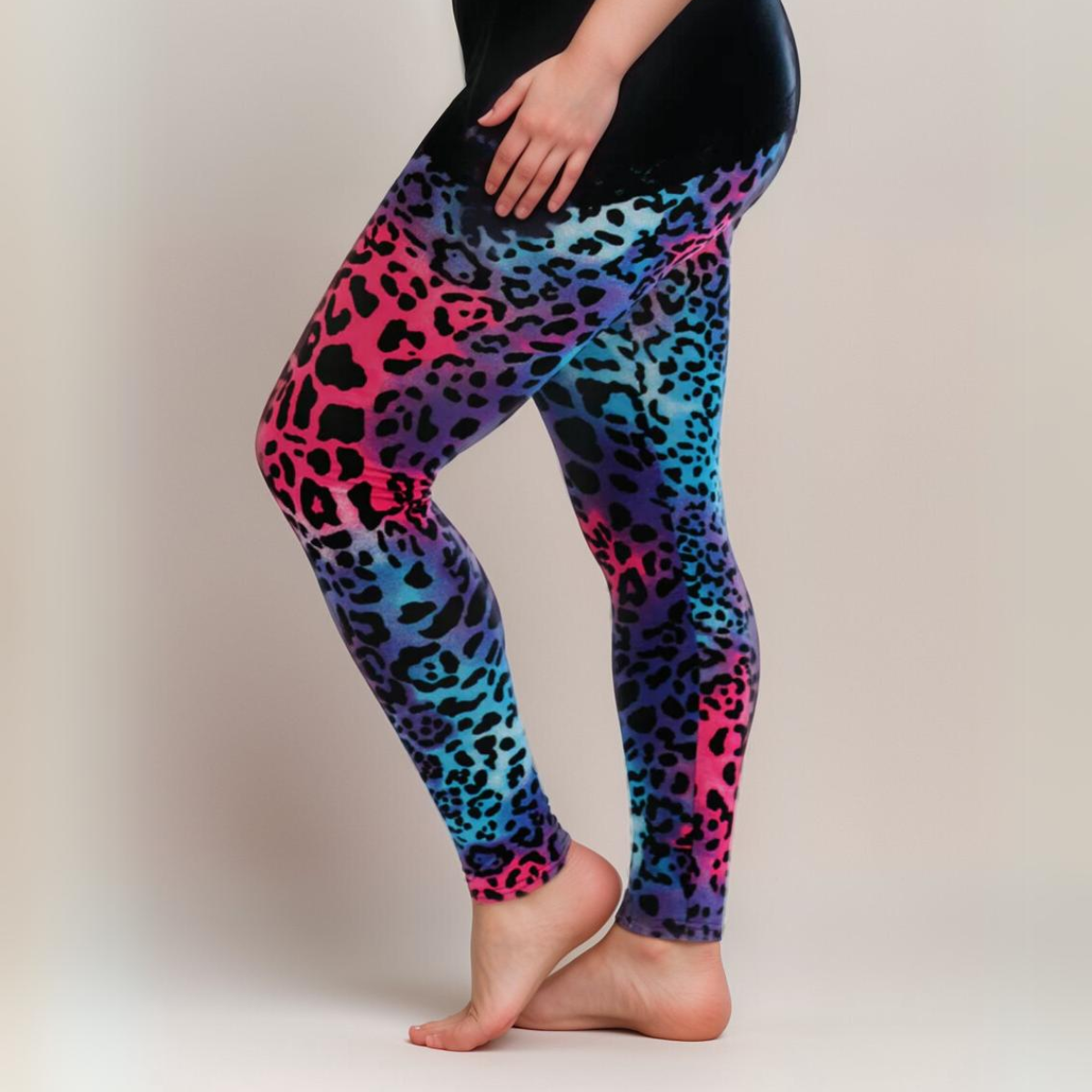 ROCKTHOSECURVES LEOPARD PRINT SOFT STRETCHY LEGGINGS