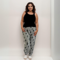 ROCKTHOSECURVES CROSS PRINT HAREM PANTS ALI BABA TROUSERS