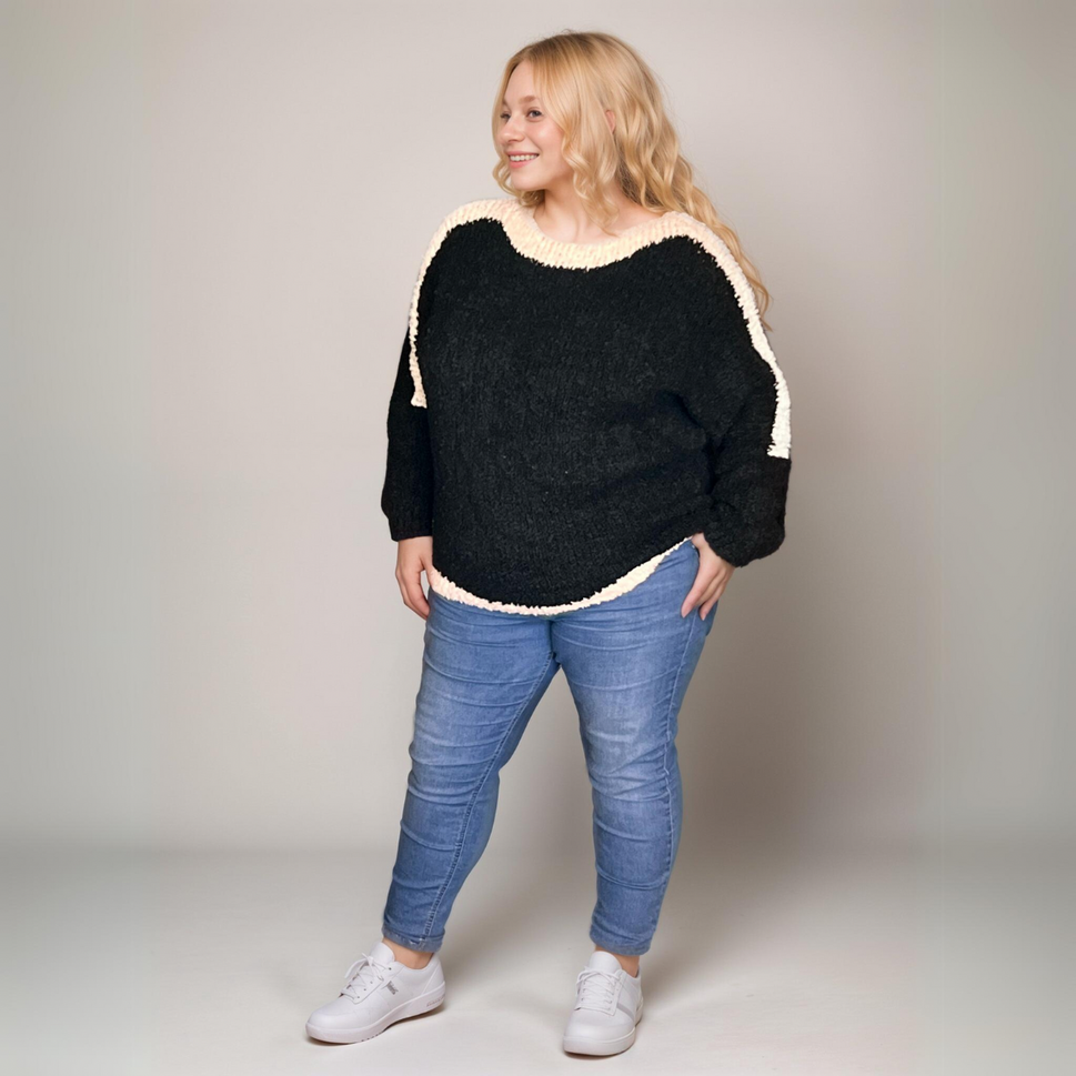 SUPER SOFT PANEL EDGE JUMPERBLACK / UK 12-14