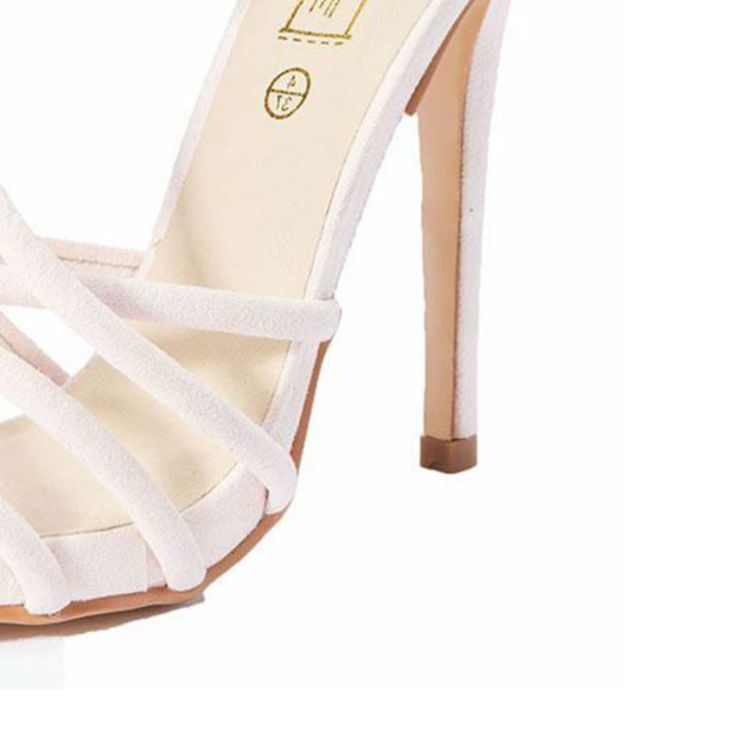 ROCKTHOSECURVES NUDE PINK SUEDETTE HIGH HEEL STRAPPY SANDALS / SHOES