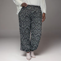 ROCKTHOSECURVES BLACK GREY DIAMOND HIGH RISE HAREM PANTS ALI BABA TROUSERS