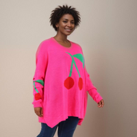 ROCKTHOSECURVES ROUNDED V NECK CHERRY JUMPER