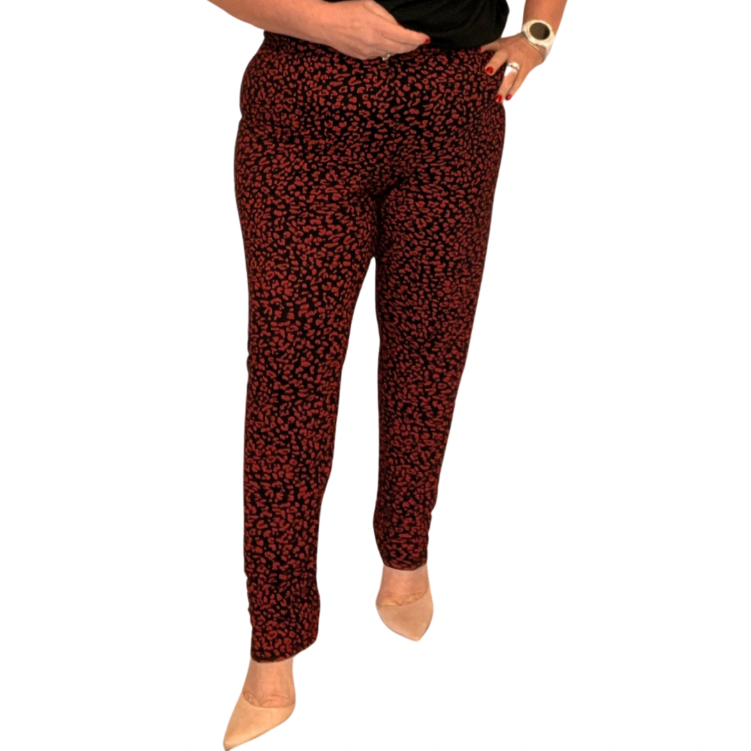 ROCKTHOSECURVES BLACK RUST SPOTTY ELASTIC WAIST TROUSERS