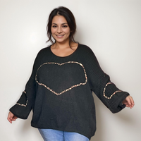 LEOPARD HEART OVERSIZED JUMPER