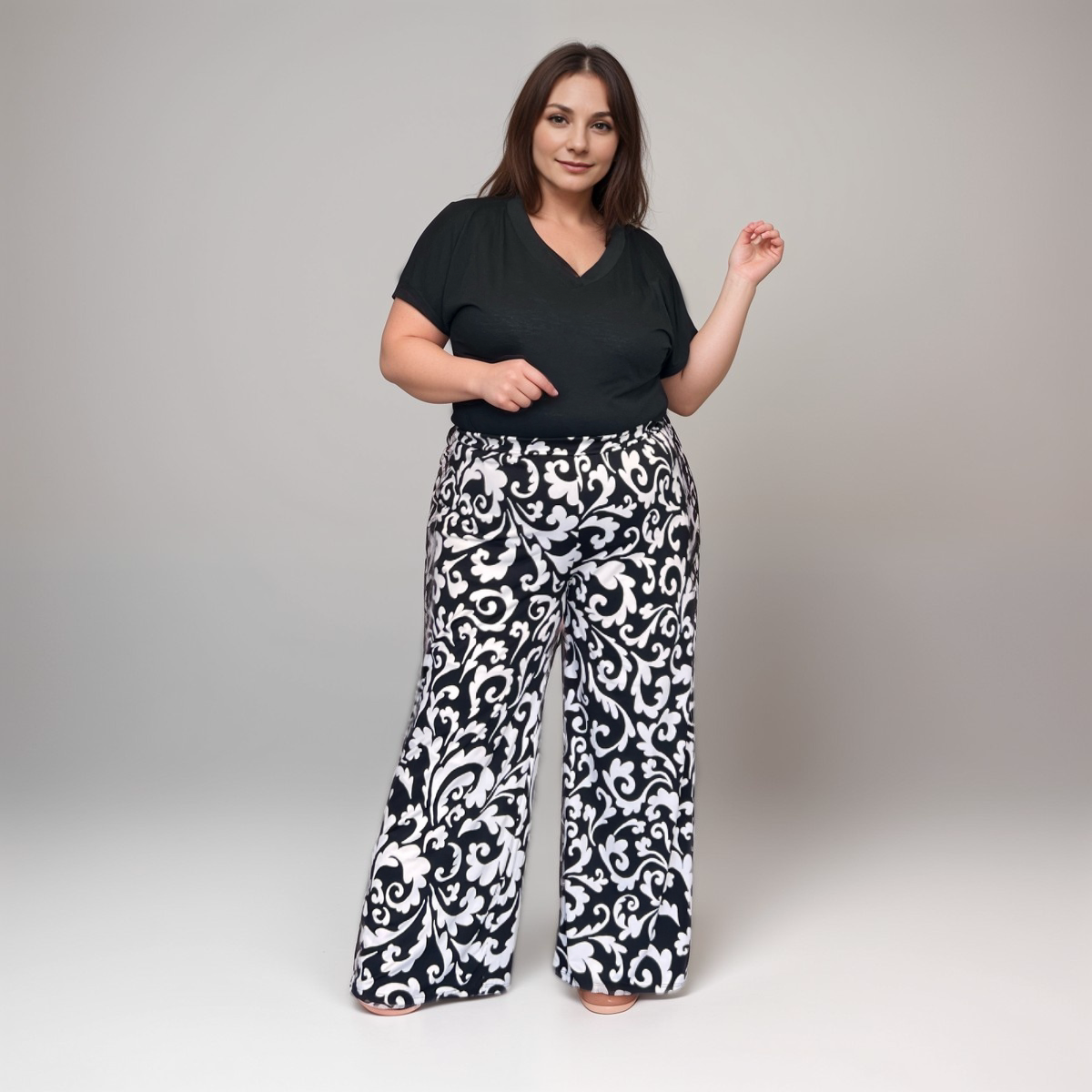 ROCKTHOSECURVES BOLD PAISLEY ELASTICATED WAIST PALAZZO TROUSERS