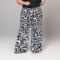 ROCKTHOSECURVES BOLD PAISLEY ELASTICATED WAIST PALAZZO TROUSERS