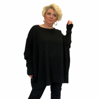 CHUNKY KNIT FITTED SLEEVE OVERSIZED JUMPER