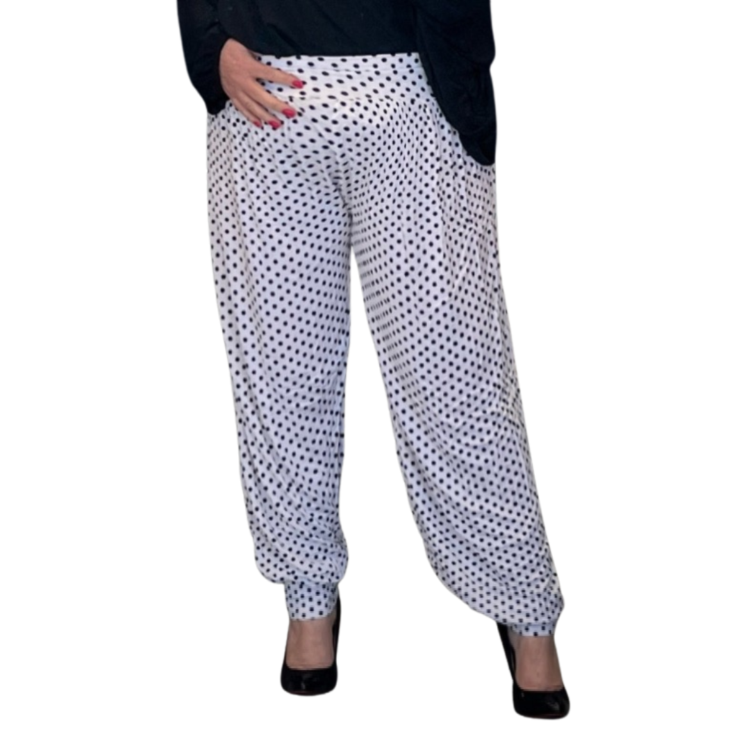 ROCKTHOSECURVES POLKA DOT HIGH RISE HAREM PANTS ALI BABA TROUSERS