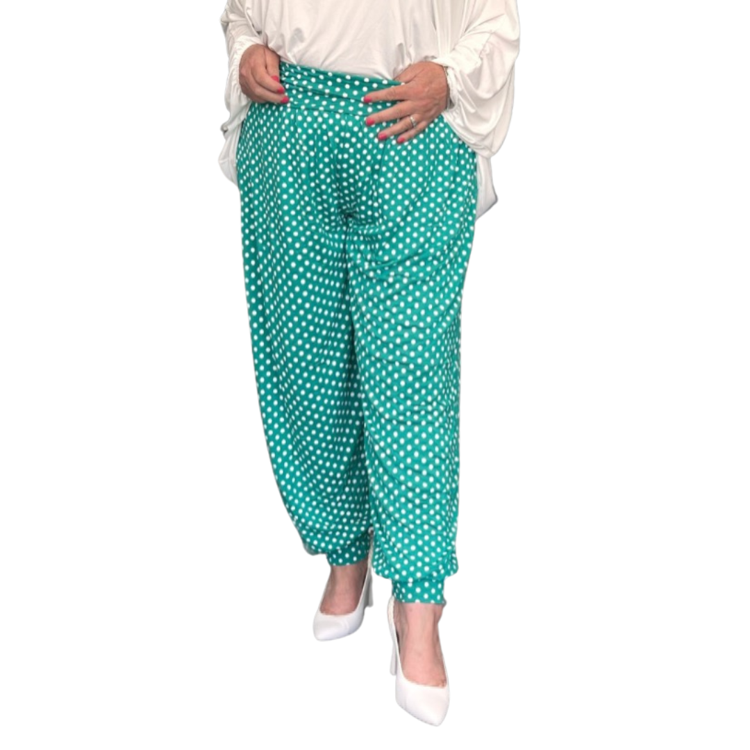 ROCKTHOSECURVES POLKA DOT HIGH RISE HAREM PANTS ALI BABA TROUSERS