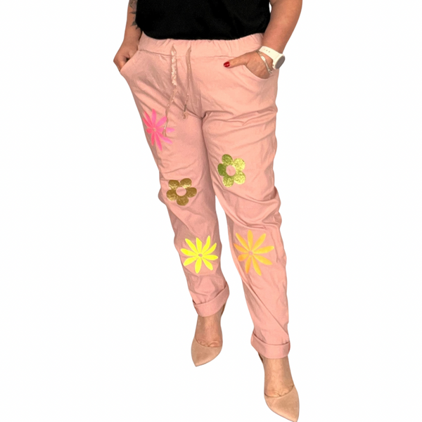 SPARKLY FLOWER MAGIC TROUSERS JEANS