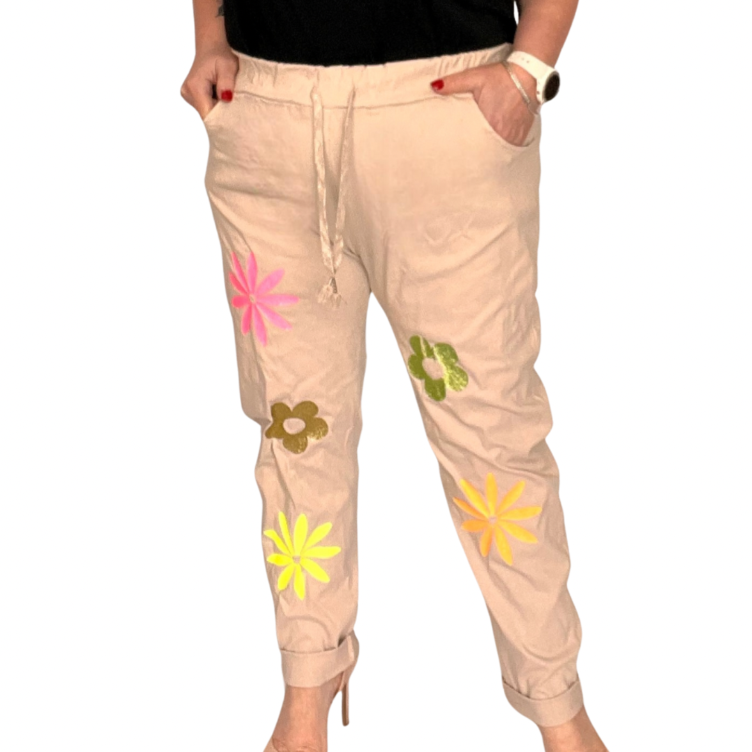 SPARKLY FLOWER MAGIC TROUSERS JEANS