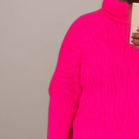 SUPER SOFT LUXURY CABLE KNIT POLO NECK JUMPER