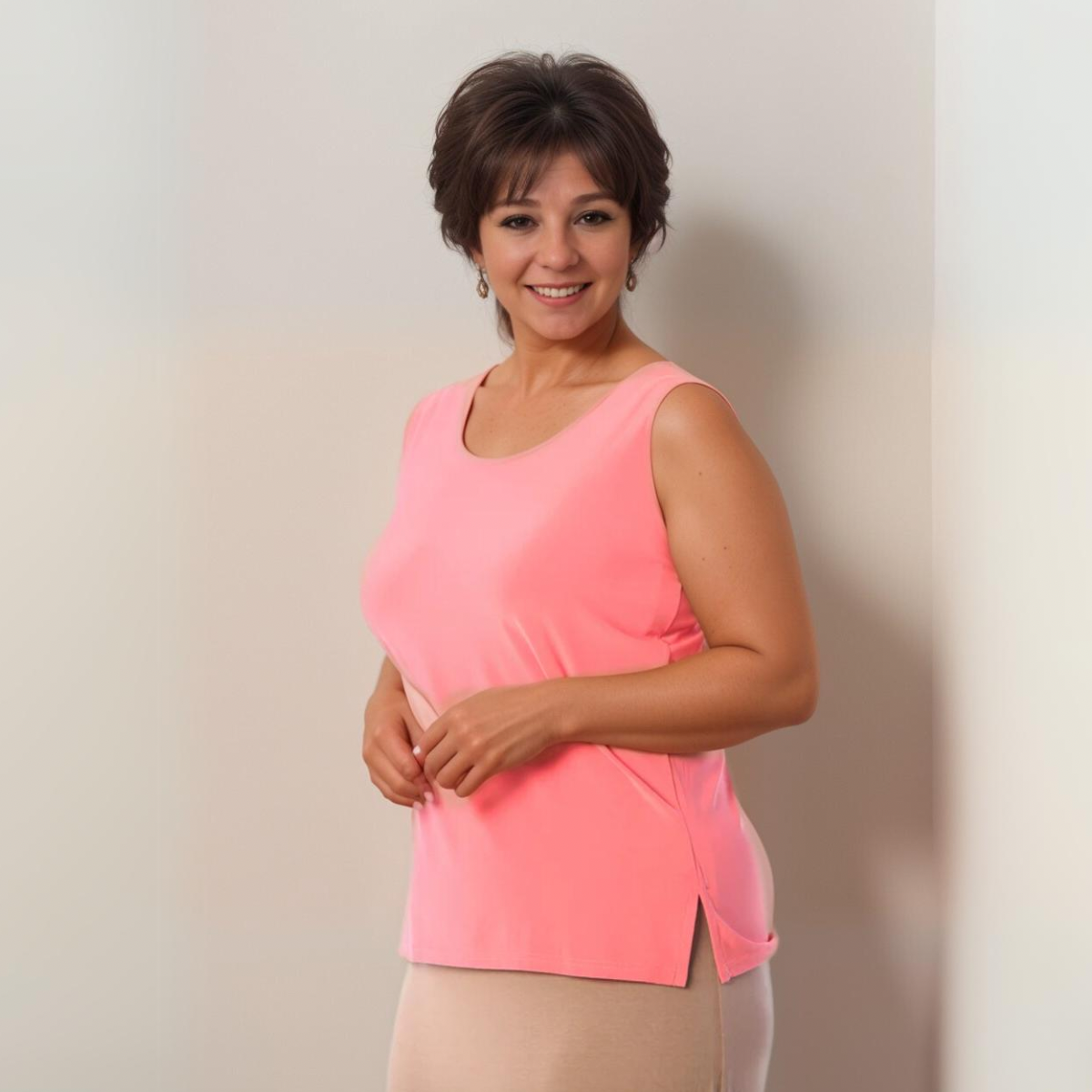 Viscose Sleeveless Cut Side Vest / T-shirt