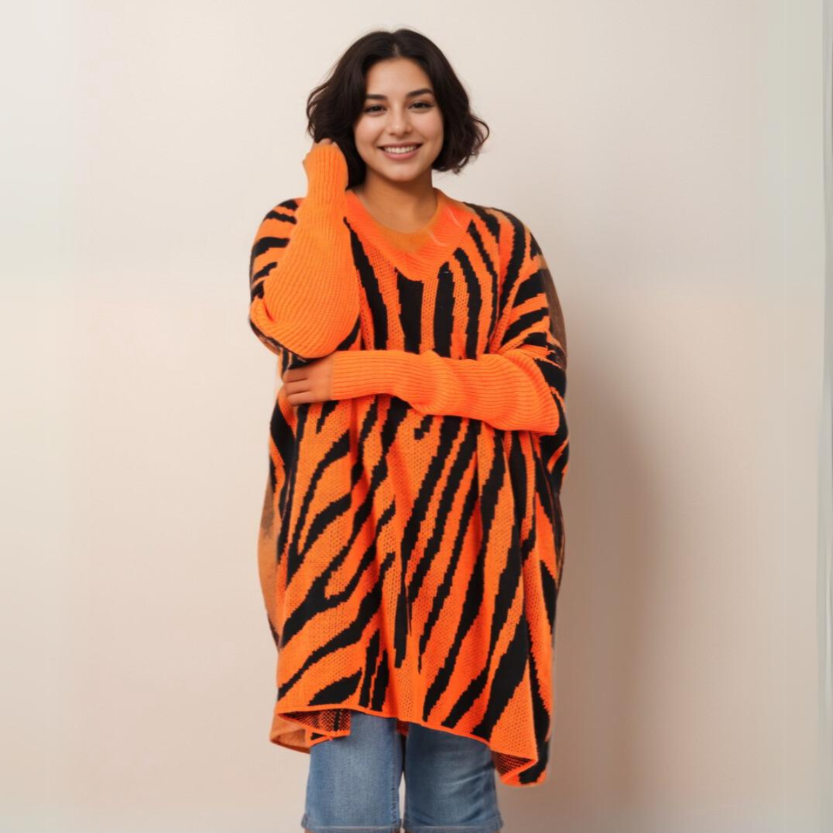 STRIPED OVERSIZED LONG JUMPER