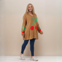 ROCKTHOSECURVES ROUND NECK CHERRY JUMPER