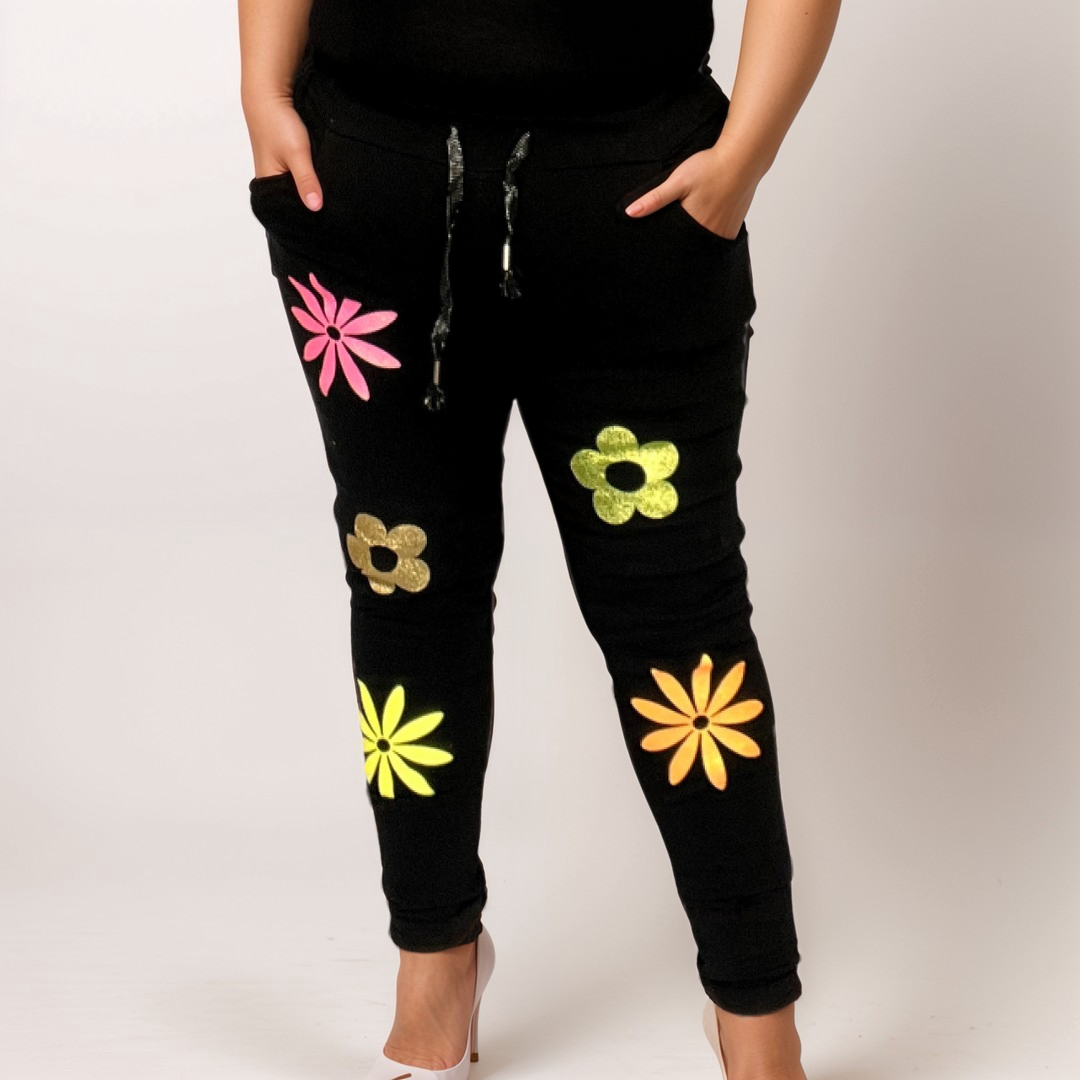 SPARKLY FLOWER MAGIC TROUSERS JEANS