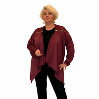 SUEDETTE WATERFALL JACKET WITH FEATURE ZIP SHOULDERS