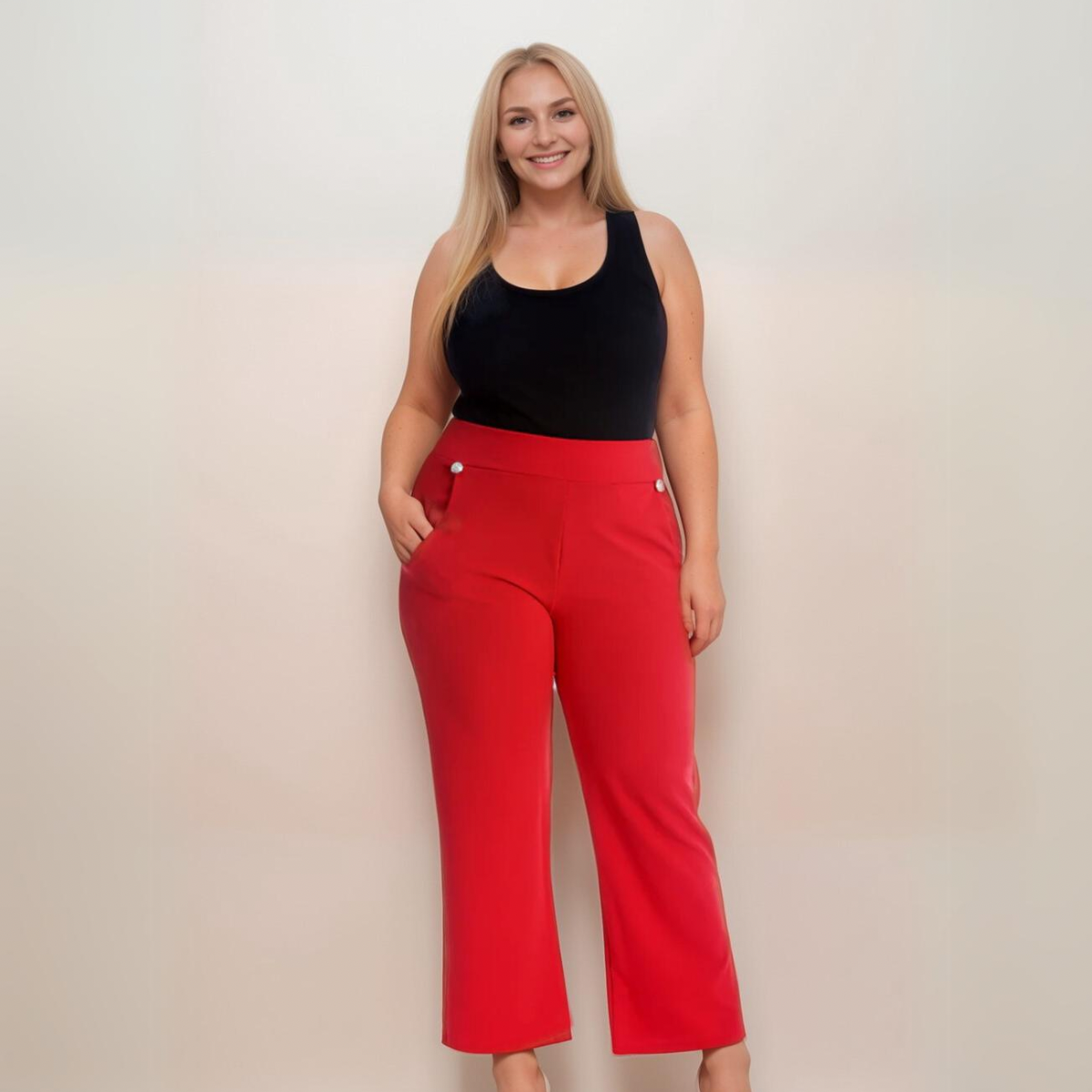 WIDE LEG TROUSERS WITH FEATURE BUTTON POCKETS