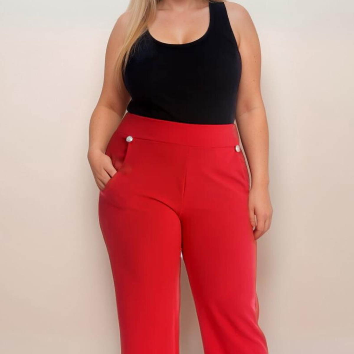 WIDE LEG TROUSERS WITH FEATURE BUTTON POCKETS