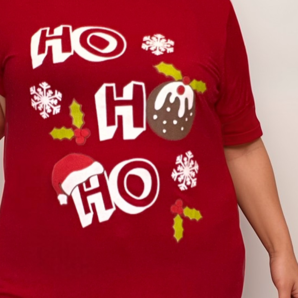 HO HO HO CHRISTMAS SHORT SLEEVE TOP /  T-SHIRT