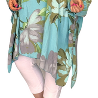 OVERSIZED COTTON LOOSE FITTING KAFTAN / BLOUSE WITH SEQUIN CUFFS