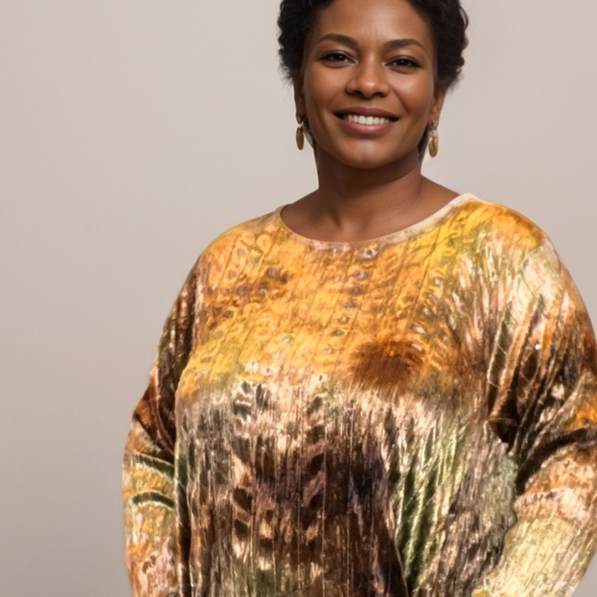 VELVET LOOSE FITTING DRESS WITH SEQUINS